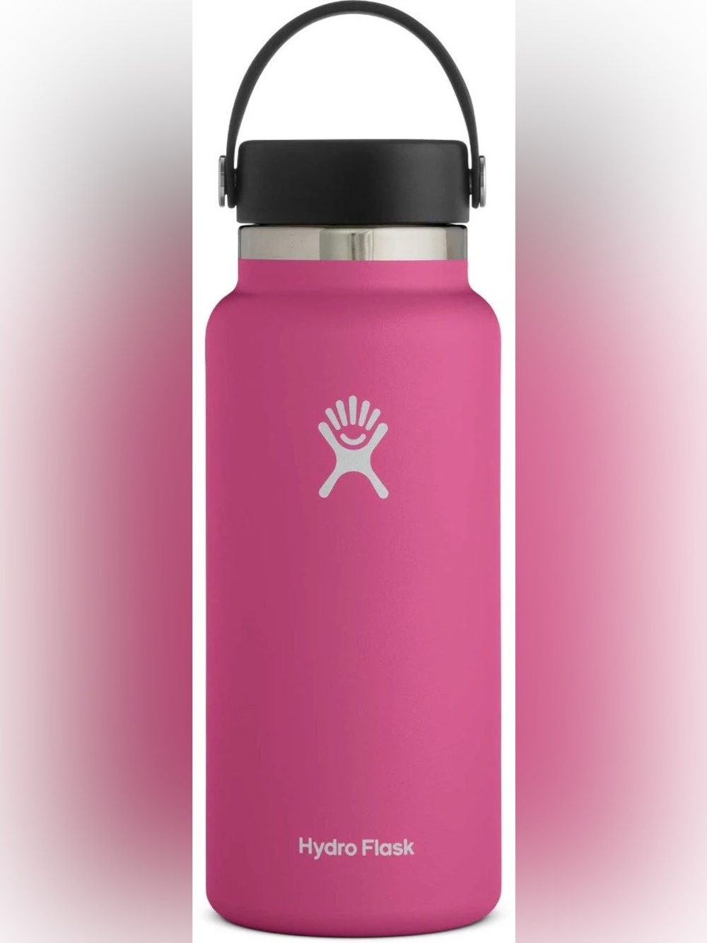 Hydro Flask Bright Pink Insulated Bottle with White Logo 32oz water new